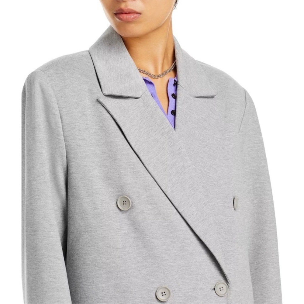 Good American Grey Long Double Breasted Lined Trench Jacket, NWOT, Small - Picture 6 of 12